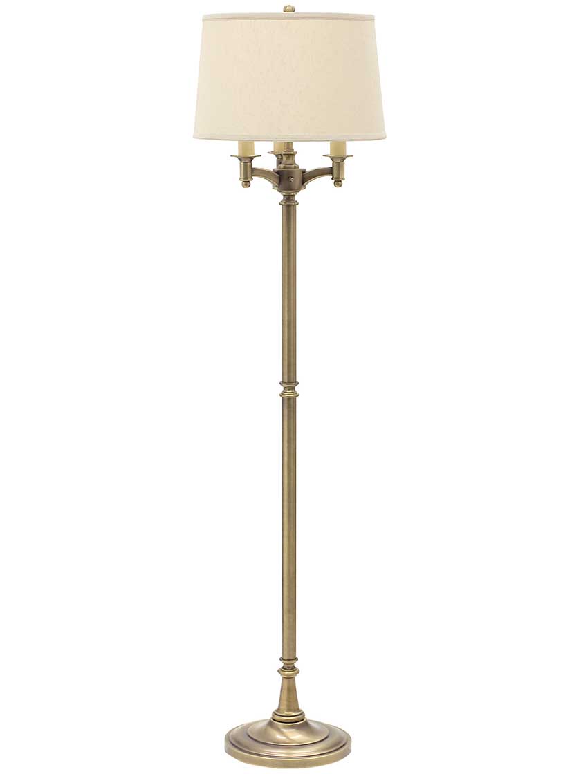 Lancaster Floor Lamp in Antique Brass.